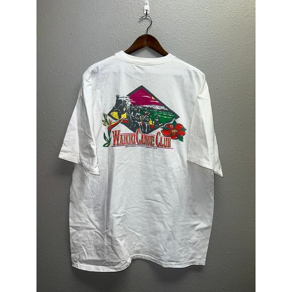 Vintage Jams World Shirt Waikiki Canoe Club Honolulu Hawaii 80s 90s Tee VTG XL - Picture 1 of 12